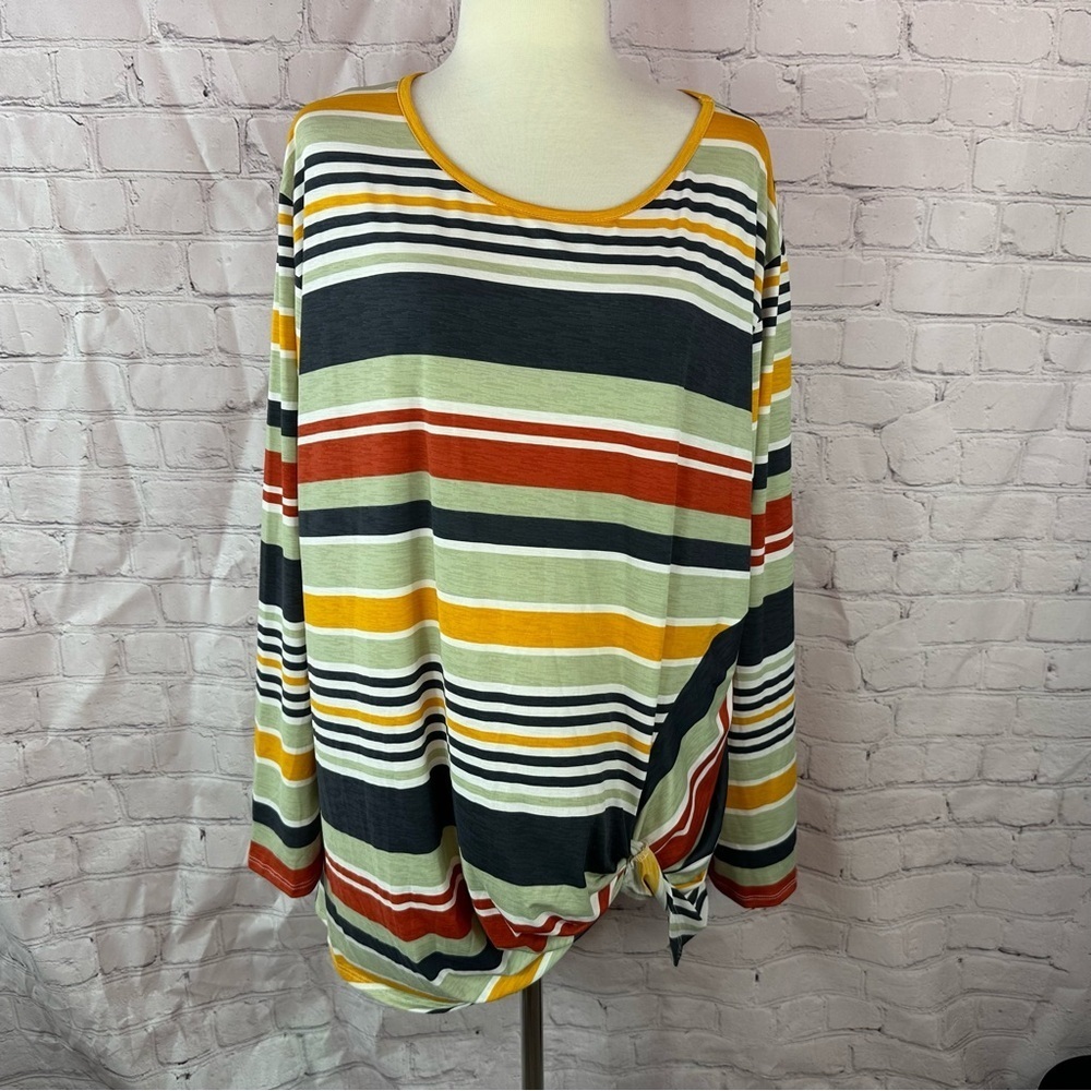 NWT boutique unbranded Striped twist knot tunic fall business casual